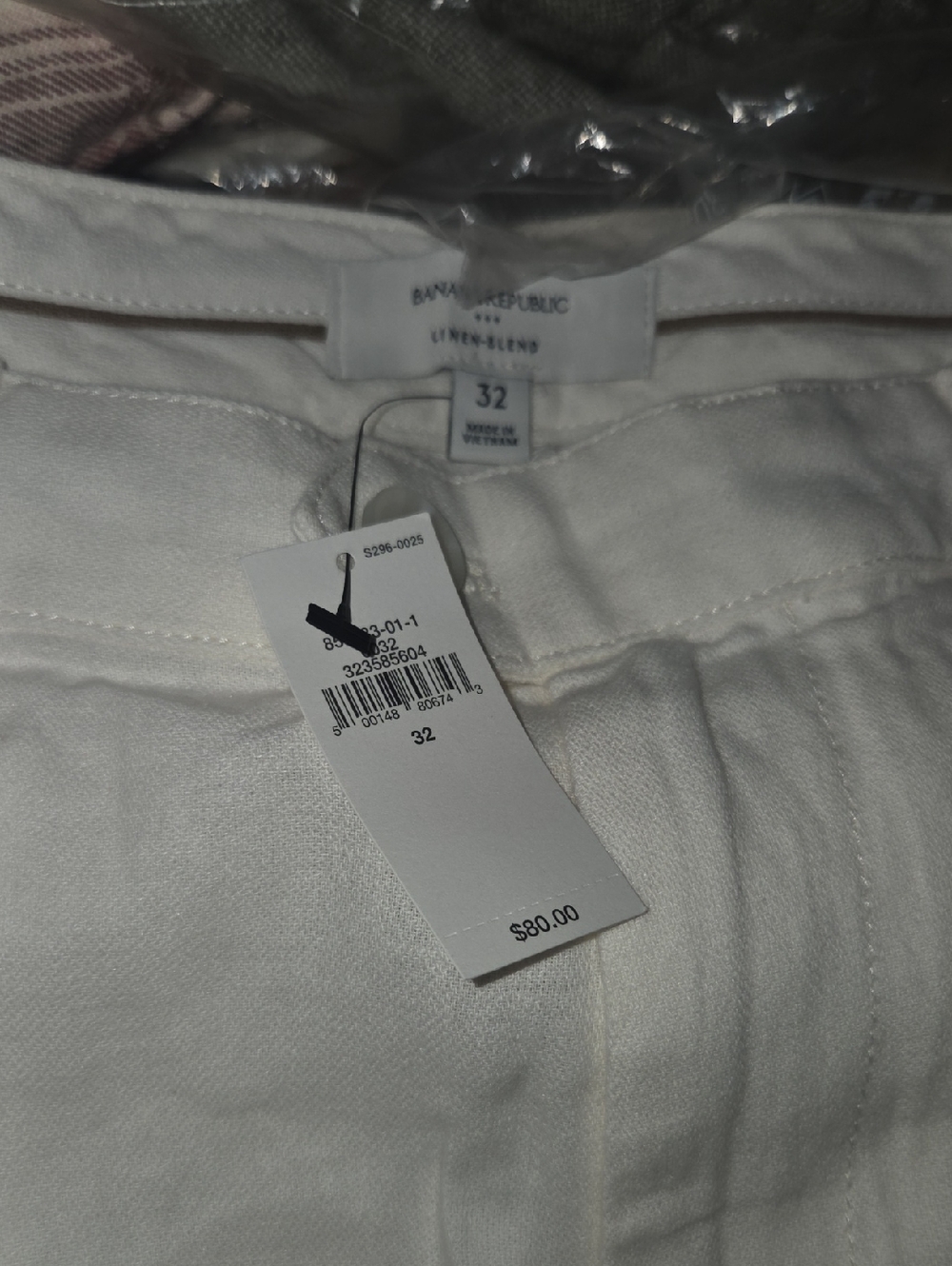 Banana Republic Linen-Blend White Pants - Size 32